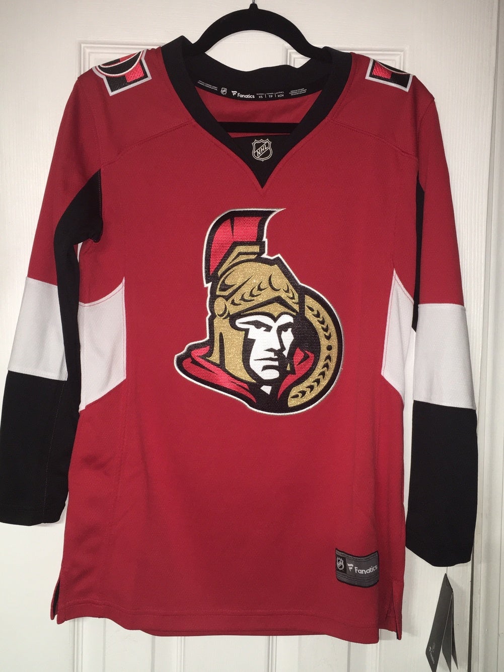 Fanatics Ottawa Senators Premier Breakaway Blank Adult Hockey Jersey in Black/Red Size Medium