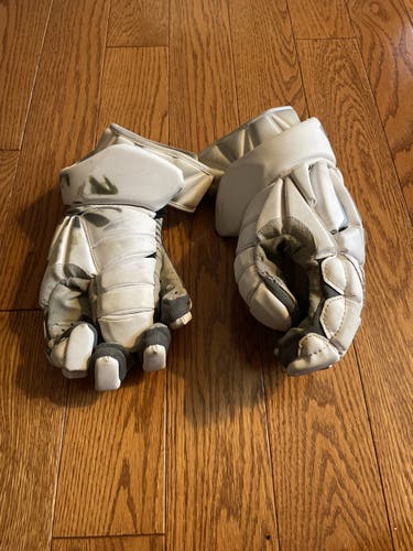 White Used Player's Under Armour 13" Command Pro 2 Lacrosse Gloves