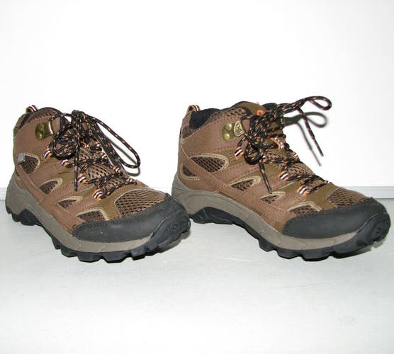 Merrell Moab 2 Boys Brown Select Dry Waterproof Hiking Trail Boots Shoes ~Size 3