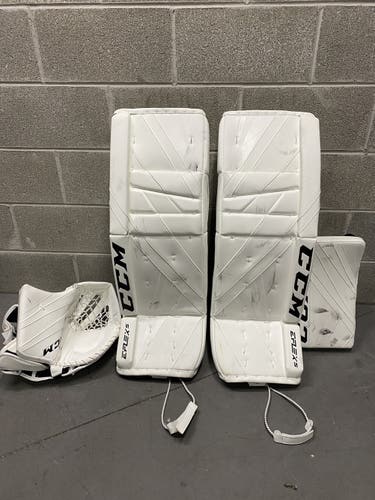 White Senior 33" Regular Pro Stock Eflex 5 Goalie Full Set