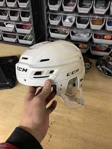 White Used Medium CCM  Tacks 310 Helmet