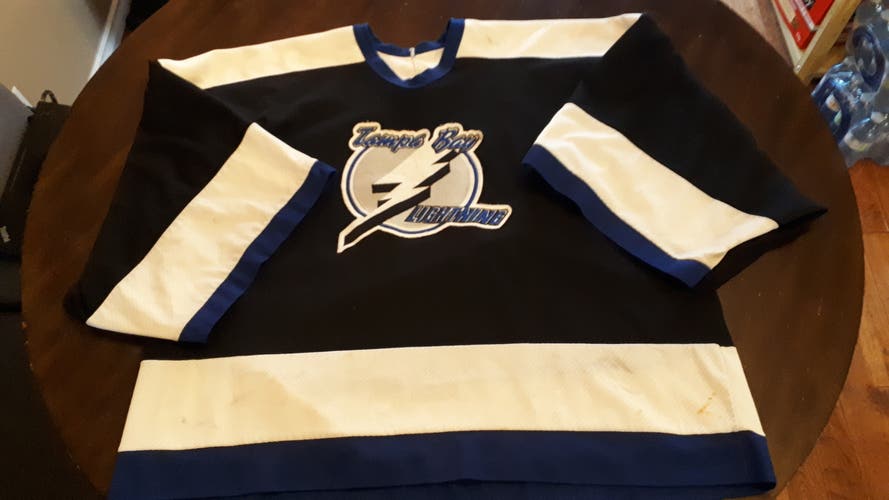 Tampa Bay Lightning And Lady Liberty Goalie Cut Jersey Men's 2XL-Size 56 and 4XL- size 60