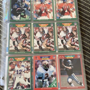 Full page of NFL Hall of Famer’s cards