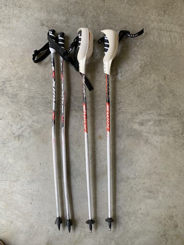Swix straight poles with guards & bent poles, 100cm