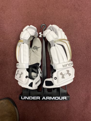 White New Under Armour 13" BioFit Lacrosse Gloves