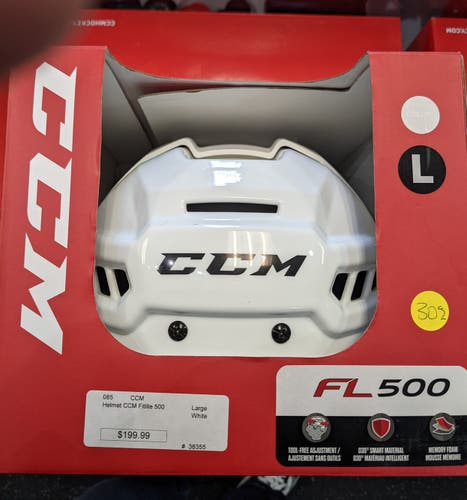 White New Large CCM FL500 Helmet