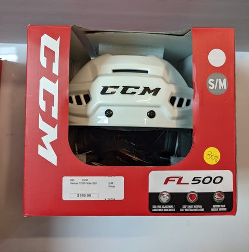White New Small/Medium CCM FL500 Helmet