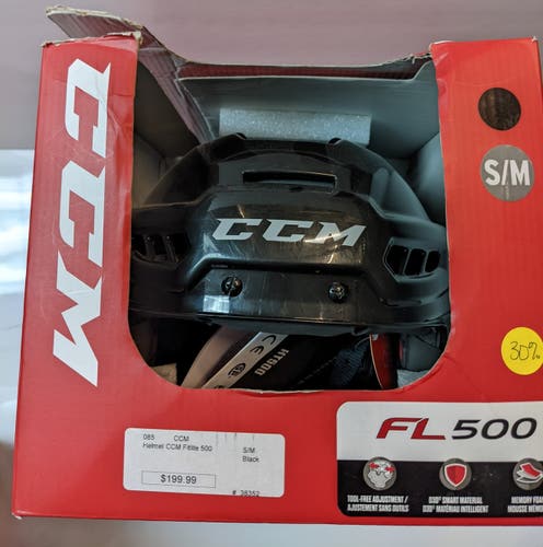Black New Small/Medium CCM FL500 Helmet
