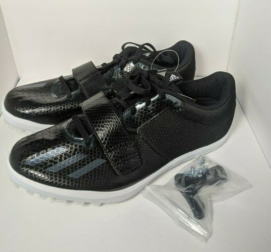 Adidas Mens Jumpstar Track & Field Shoes Size 11.5 Black White NEW B37500