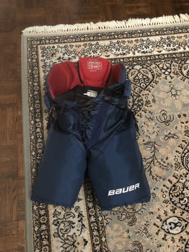 Used Blue Junior Medium Bauer Ice Hockey Pants