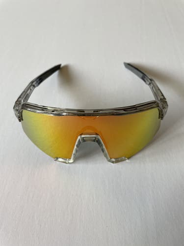 NEW 100% S3 Sunglasses - Clear Frame w/ Red Mutilayer Lens