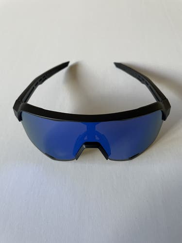 NEW 100% S2 Sunglasses - Black Frame w/ Blue Multilayer Lens