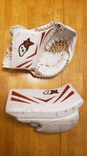 Junior Used Brian's Regular Netzero goalie glove and blocker white/ red