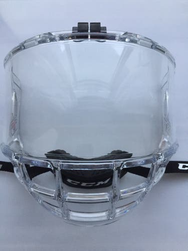 Used Once/Like New Senior CCM FV1 Hockey Full Face Visor Clear shield mask bubble cage sr