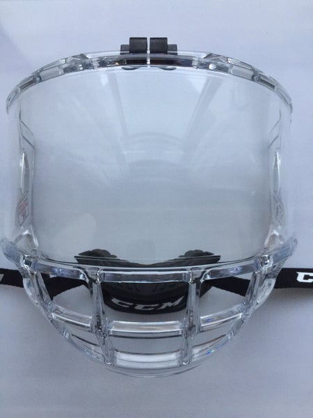Used Once/Like New Senior CCM FV1 Hockey Full Face Visor Clear shield mask bubble cage sr
