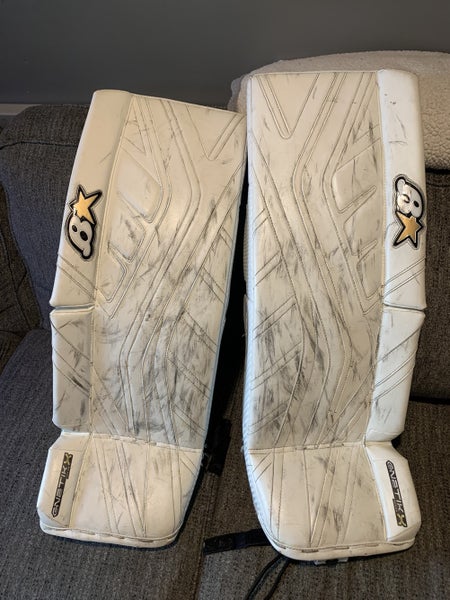 White Intermediate 32" Brian's Gnetik X Goalie Leg Pads