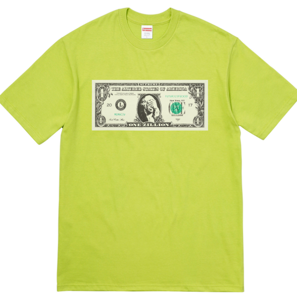 Supreme FW17 Dollar Tee Men's Size L Lime Green Graphic Logo