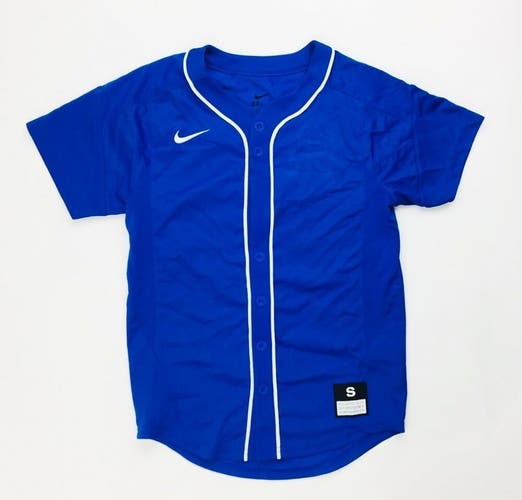 Nike Vapor Dinger Full Button Baseball Jersey Boy's Large 818544 Blue