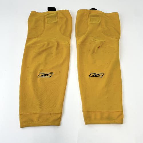 Used Yellow Reebok Hockey Socks | Adult Large | With Velcro