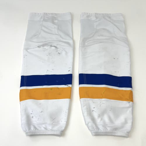 Used | Reebok White, Yellow, and Blue Hockey Socks | XL