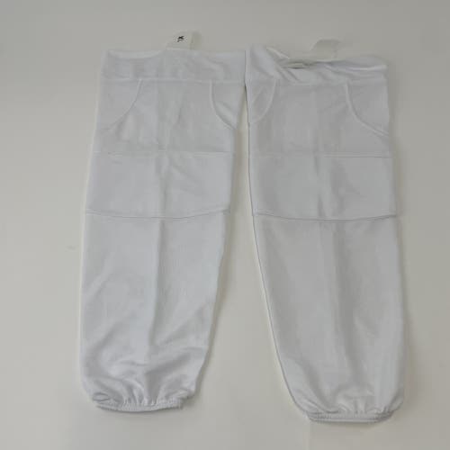 Brand New | White Hockey Socks with Velcro | Adult XL