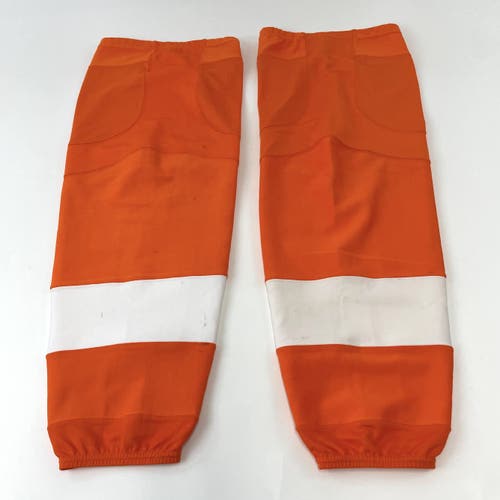 Like New | Orange with White Stripe Reebok Hockey Socks | XL+
