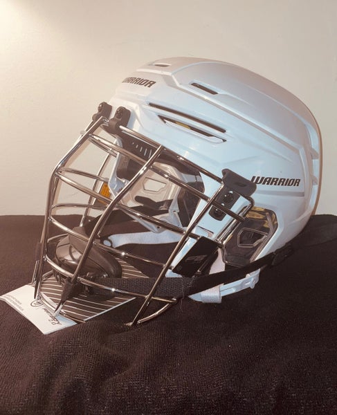 MEDIUM White Adult Player's Warrior Alpha One Pro Helmet With Cage