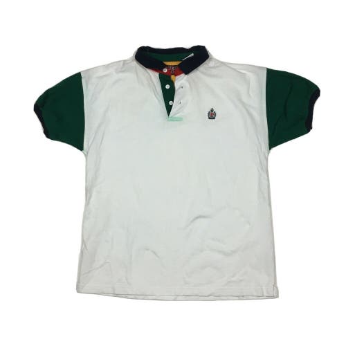 Vintage 90s Bugle Boy Short Sleeve Polo Shirt Color Block Youth XL