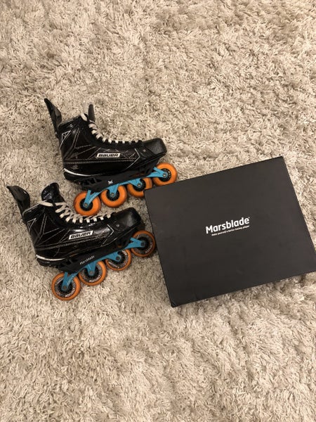Senior Bauer Regular Width Size 10 Supreme 1S Hockey Skates w/Marsblade R1 Chassis