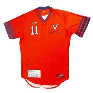 Rawlings Virginia Short Sleeve Baseball Practice Jersey Mesh Men's Medium Orange
