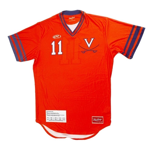 Rawlings Virginia Short Sleeve Baseball Practice Jersey Mesh Men's Medium Orange
