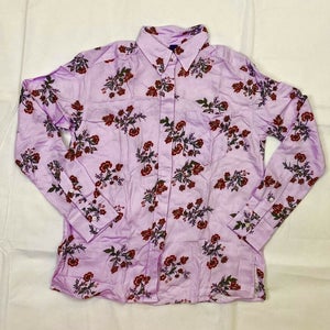 Lands' End Wrinkle Free Brushed Rayon Collared Floral Shirt Womens Various Sizes