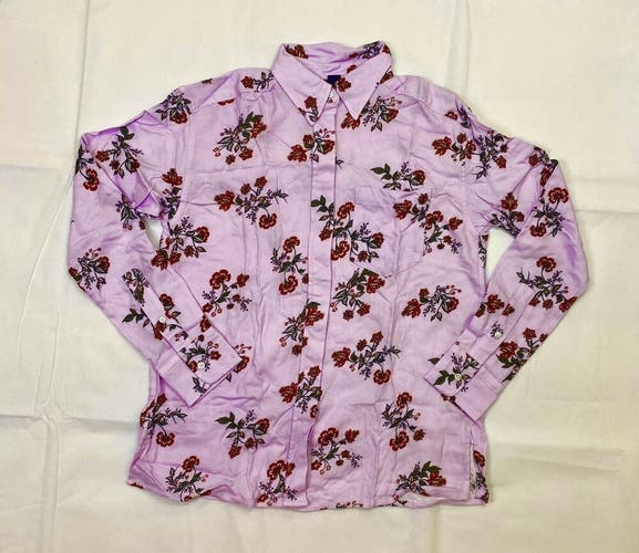 Lands' End Wrinkle Free Brushed Rayon Collared Floral Shirt Womens Various Sizes