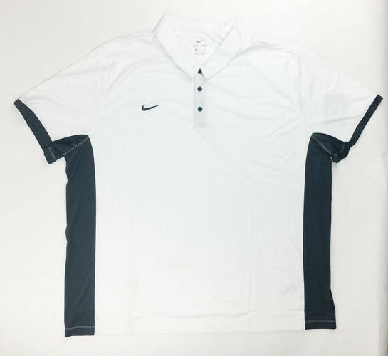 Nike Short Sleeve Evergreen Football Polo Men's Small 4XL White Gray 943441-100