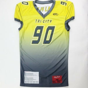 Rawlings Tri-City Football Reversible Game Jersey Yellow Men's L Fit RVFJ #90