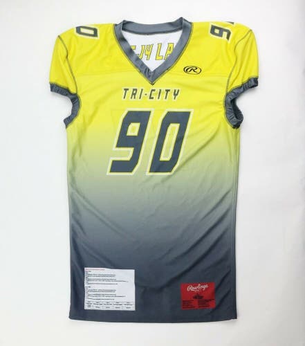 Rawlings Tri-City Football Reversible Game Jersey Yellow Men's L Fit RVFJ #90