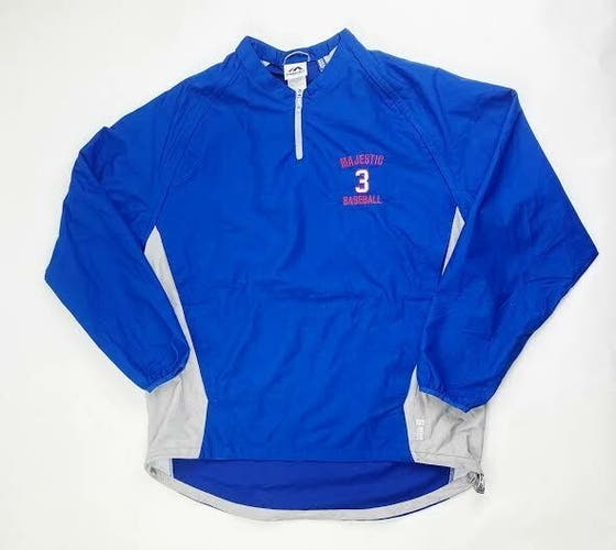 Majestic Cool Base Convertible Gamer Jacket Baseball Men's L Blue Gray 1JC1