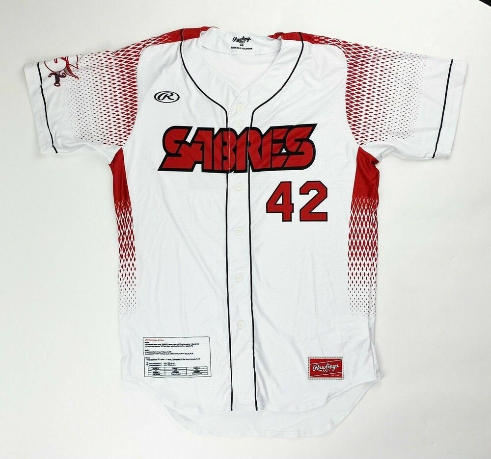 Rawlings Adult Full Button Game Blank Jersey White