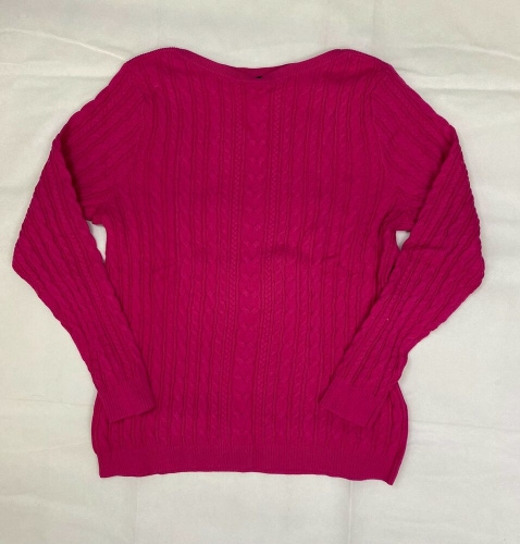 Lands End Pullover Over Knit Sweater Women's XL Laurel Blossom Pink