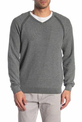 Tailor Vintage Reversible V-Neck Sweater Gray & Charcoal Men's Small 9596517 $90