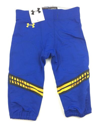 Under Armour Football Game Jet Stream Pant Men's L Royal Blue Yellow UF019PM