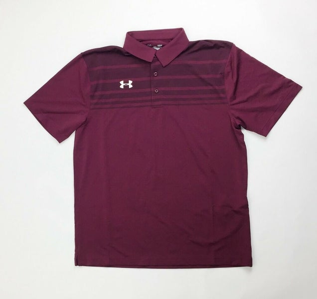 Under Armour Victor Maroon Red Polo 3-Button Men's M L XL 2XL 1293909-609 Golf