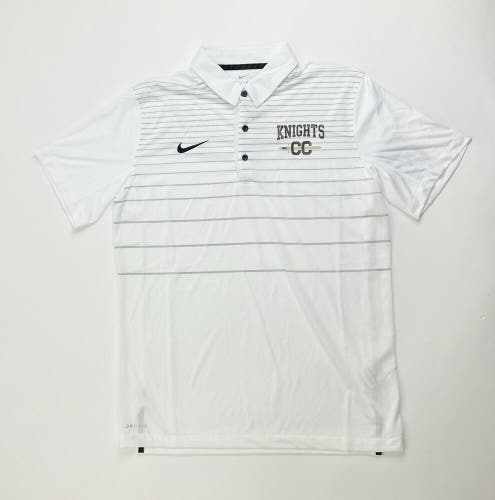 Nike Lafayette Central Knights 3 Button Polo Men's M White 909554 Football Golf