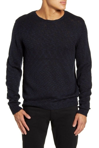 Calibrate Slub Crewneck Sweater Men's XL Navy Black Heather Pullover CB415093MN