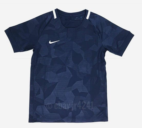 Nike Youth Unisex M Hybrid Crew Neck Soccer Short Sleeve Jersey Navy 894063