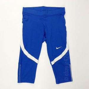 Nike Women's Medium Power Race Day Capri Blue Leggings Running Tight 835965