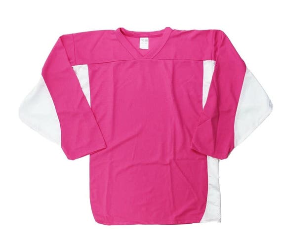 Athletic Knit Breast Cancer Awareness Stock Hockey Jersey Men's M Pink White