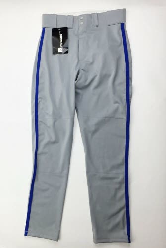 Powers Baseball Game Pant Men's 32 Gray Blue Stripe Tapered Rear Pockets