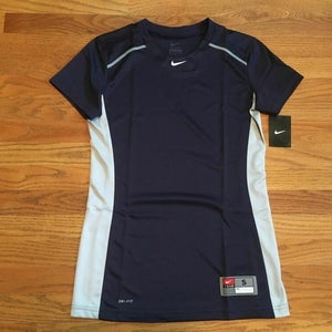 Nike Fast Pitch Softball Game Jersey Women's XS Navy Blue Short Sleeve 519565