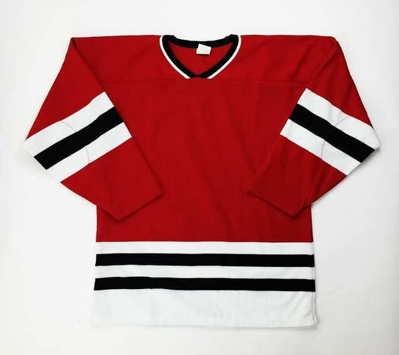 Athletic Knit Stock Pro Hockey Jersey Men's Medium Red Black Blackhawks